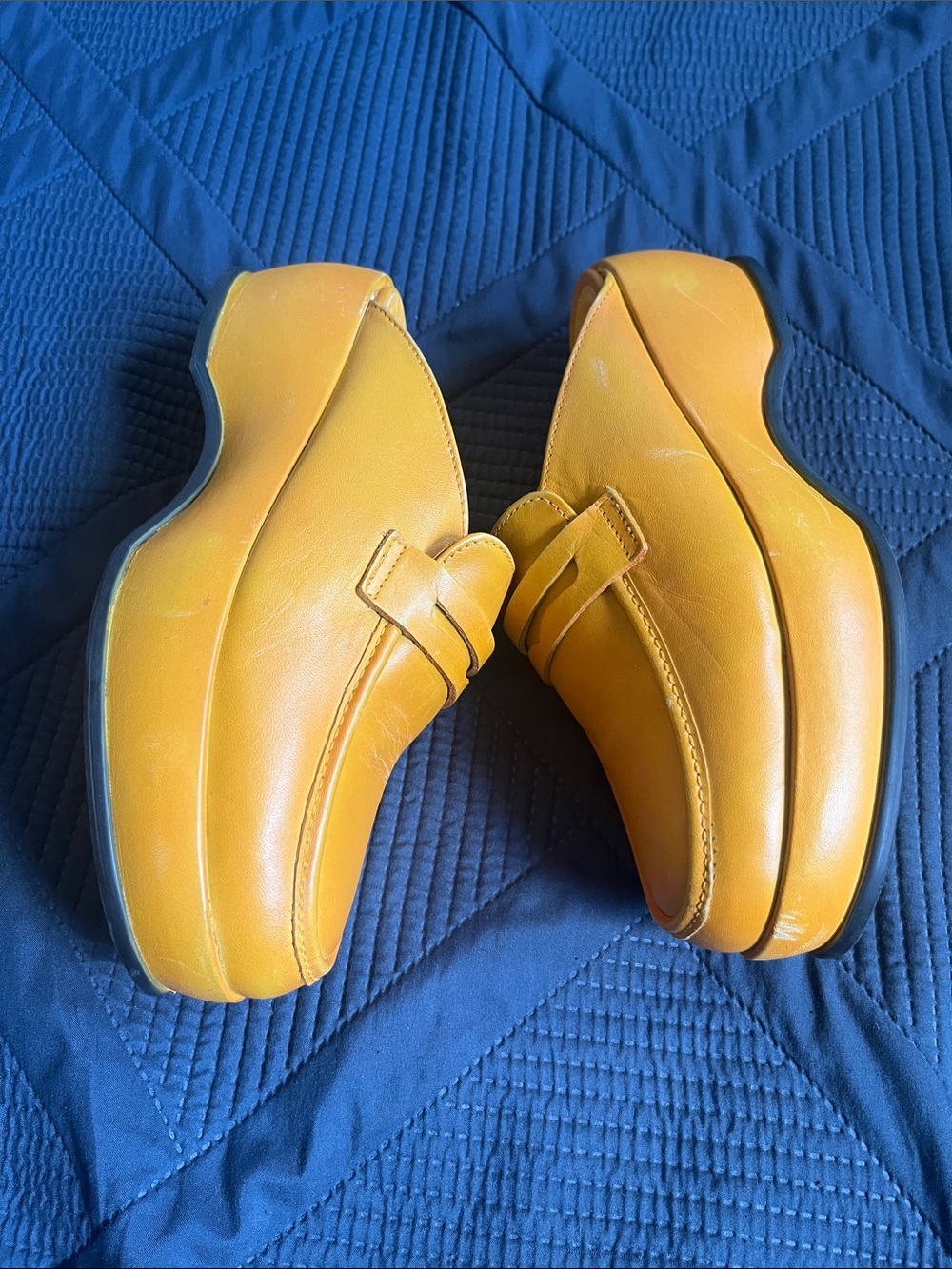 Free People Winston Platform Loafer Mules Mustard - Picture 5 of 7